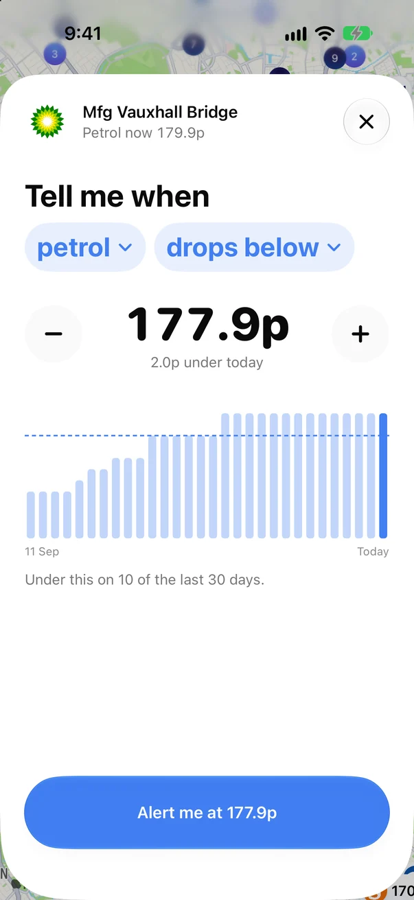 Tell me when petrol here drops below 177.9p